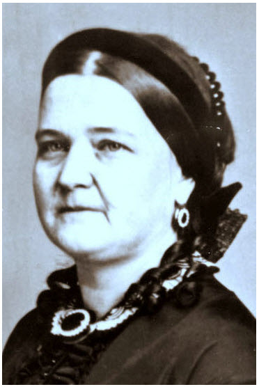 picture of Mary Todd Lincoln. A closeup of a middle aged Mrs. Lincoln.