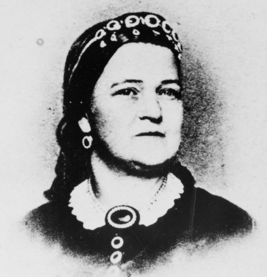 picture of Mary Todd Lincoln. A damaged and low resolution photo of a middle aged Mrs. Lincoln.
