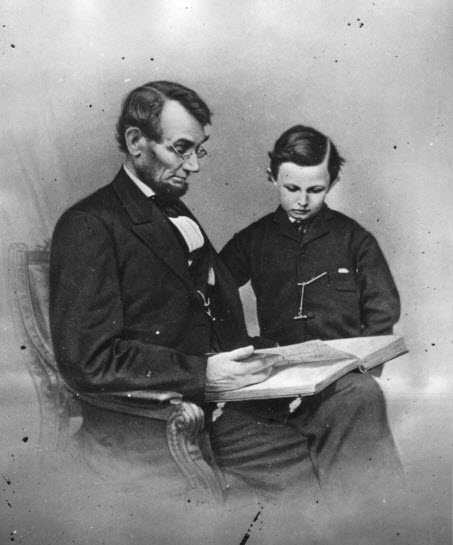 Abraham Lincoln Reading to Tad